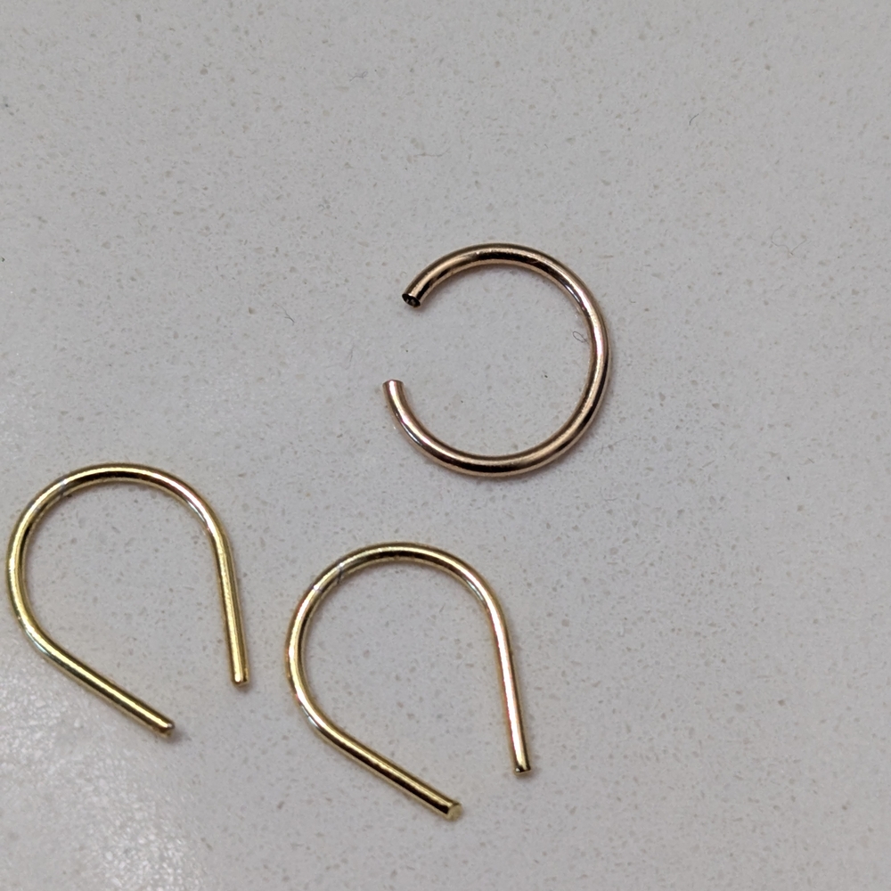Stylish Gold Filled Open Hoop Earrings & Cuff